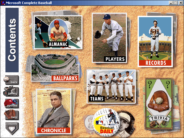 Microsoft Complete Baseball Main Menu (1995)